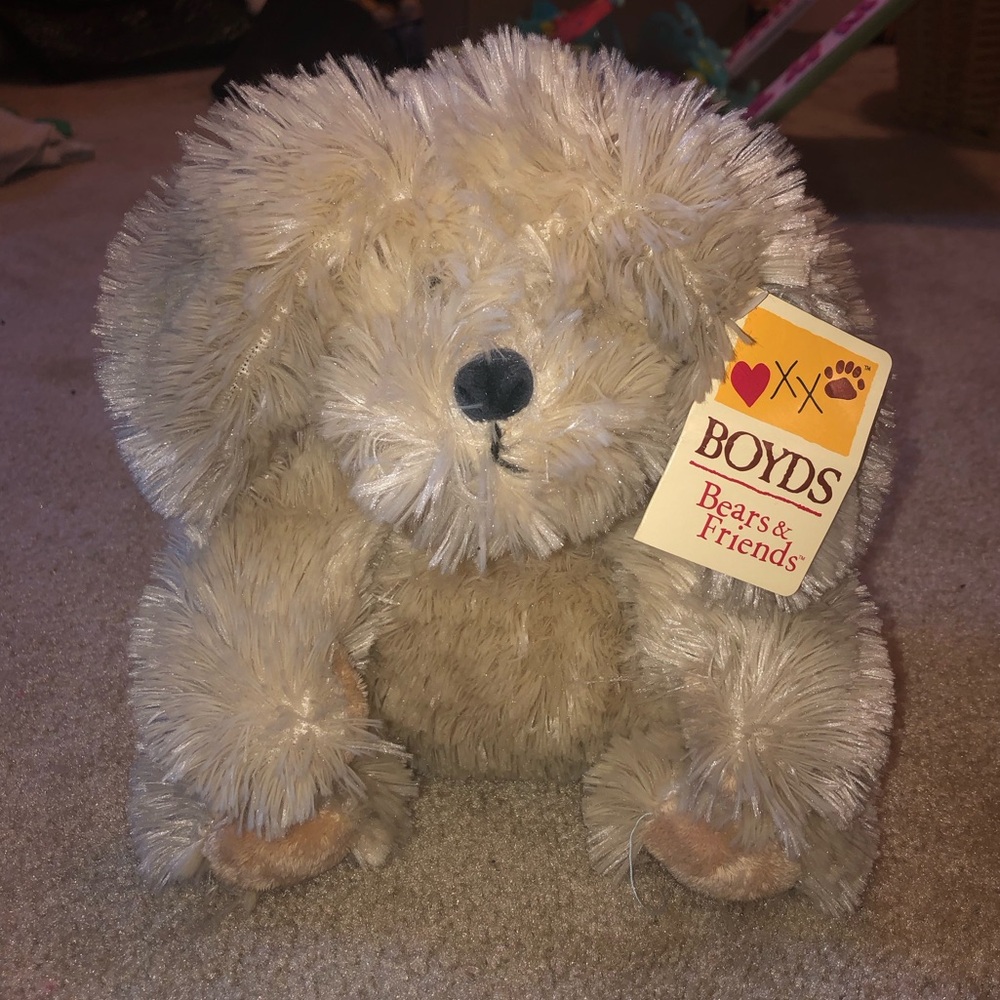 NWT Vintage 2004 Boyds Bears & Friends Droopsley Stuffed Dog Cuddle Fluff Plush